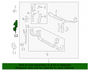 Left radiator deflector Toyota Camry v40 10-11 broken mount