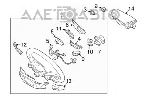 Steering wheel airbag for the driver's side of the Hyundai Sonata 11-15