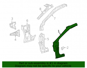 Front left body pillar Toyota Camry v70 18-24