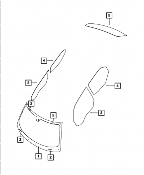 Windshield Chrysler 300 11-14 prerest under the sensor