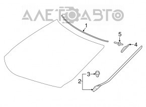 Right windshield molding for Lexus RX350 RX450h 16-22