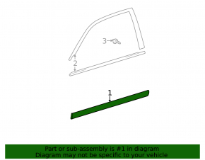 Door molding, center rear left, Toyota Highlander 2001-2007
