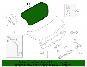 Trunk lid seal Infiniti Q50 14-20