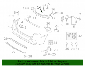 Rear bumper mount on the amplifier lower central Kia Sorento 19-20