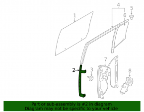 Glass guide rear right door Ford Flex 09-19