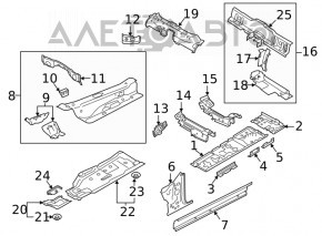 Right underbody protection for Audi A5 F5 18-25 5D, torn, pressed, worn
