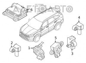 Hyundai Santa FE 21-23 front left airbag sensor on TV