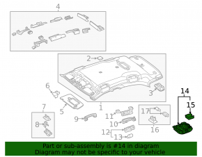 Front light Mercedes GLA 16-20 under sunroof black, scratches