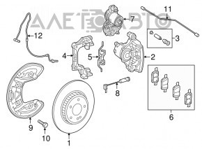 Brake shoe mounting bracket front left set Mercedes W213 E 17-23