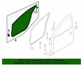 Front right door seal Mazda 3 14-18 BM