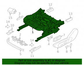 Lincoln MKZ 13-20 electric driver's seat runner, left, without frame