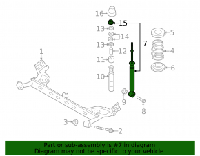 Rear right shock absorber for Nissan Leaf 14-17 with support
