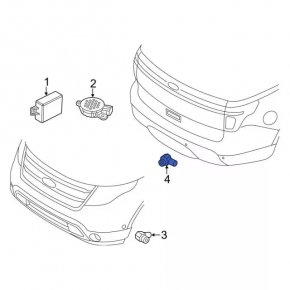 Parking sensors front bumper Ford Escape MK3 17-19 inside, without ring
