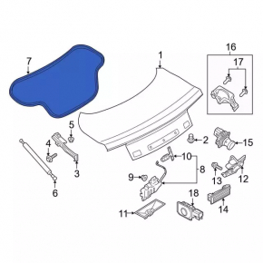 Ford Mustang mk6 15-coupe trunk lid seal