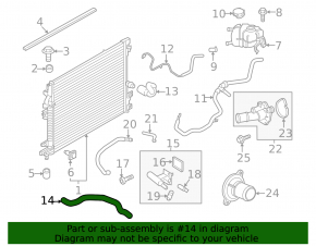 Upper cooling hose for Ford Edge 19-24 2.0T