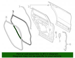 Lincoln Corsair 20-26 Rear Left Door Seal