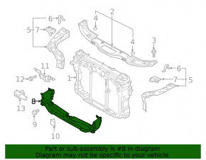 Lower radiator deflector Mazda CX-9 16-