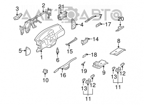 Mercedes W221 black driver's knee dashboard trim