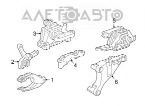 Engine mount left Chevrolet Volt 16 - cracked mount