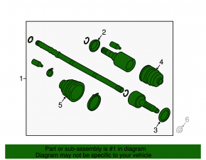 Drive axle shaft front left Subaru Forester 14-18 SJ manual transmission