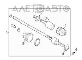 Drive axle shaft front left Subaru Forester 14-18 SJ manual transmission
