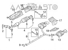 Rear muffler with right barrel Hyundai Sonata 15-17 2.4 Sport