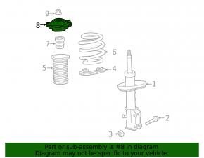 Front right shock absorber support Chevrolet Volt 16- without bearing
