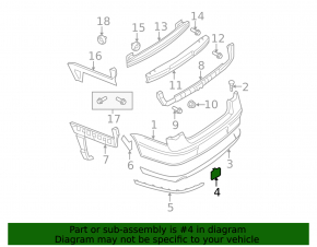 VW Passat 06-10 rear bumper tow hook cap