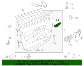 Front right window lift control trim panel for VW Atlas 18-23, gray