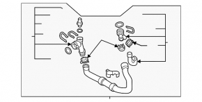 Lower cooling pipe VW Atlas 18- 2.0T with temperature sensor and two quick releases