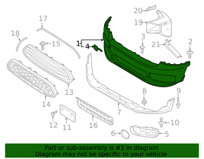 Bare front bumper for Mini Cooper Countryman F60 17-20 base, S