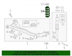 Honda CRZ 11-11 rear left spring, red and yellow stiffness