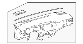 Torpedo front panel bare Toyota Camry v70 18-20 black