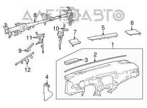 Toyota Camry V70 18-20 black dashboard with airbag