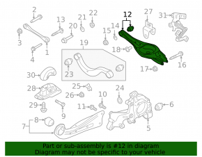 Rear left spring control arm for Audi A3 8V 15-20 4d AWD