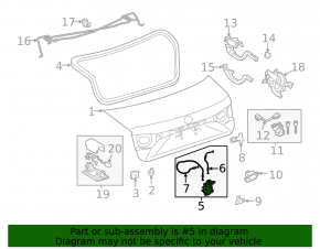 Trunk lid lock Lexus ES300h ES350 13-18 for electric drive