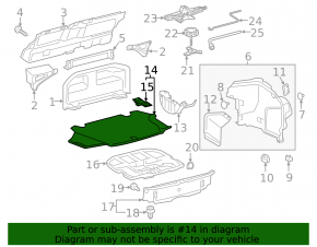 Lexus ES300h 13-18 hybrid black trunk floor