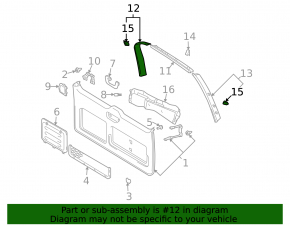 Right trunk door trim for Lexus GX470 03-09, gray