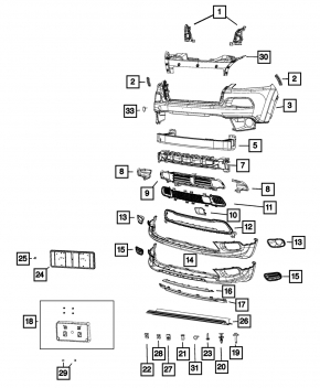 Frame for number Jeep Cherokee KL 14-18