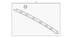 Upper tailgate trim Hyundai Veloster 12-17 black, scratch