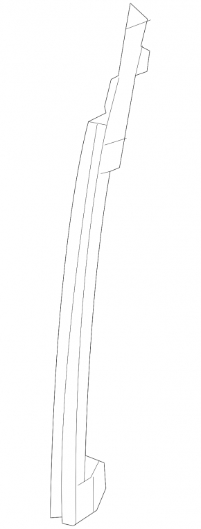 Rear left door glass guide Nissan Versa Note 13-17 rear