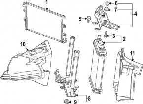 Front left side radiator deflector Chevrolet Camaro 16- 6.2