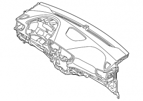 Hyundai Ioniq 20-22 black dashboard panel without AIRBAG for speakers
