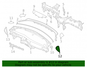 Kia Optima 16-20 right side front panel trim, beige
