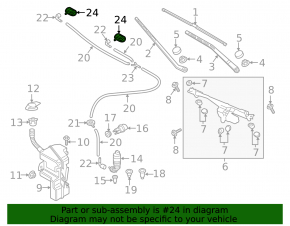 Left windshield washer nozzle with heating for Audi Q3 15-18
