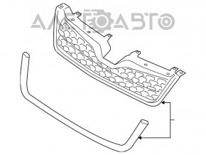 Radiator grill lower Subaru Forester 14-16 SJ 2.0 prerest