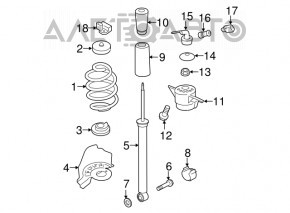 Rear left spring Porsche Macan 15-18 hardness green brown