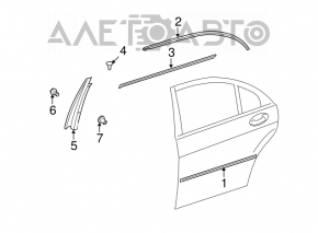 Lower rear right door trim for Mercedes W221