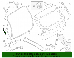 Upper left tailgate shock absorber bracket Ford C-max MK2 13-18