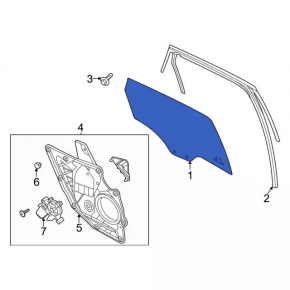 Glass door rear right Ford Escape MK4 20-21